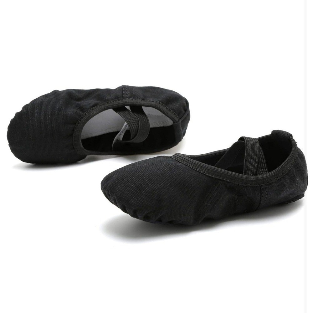 RoseMoli Kids Black Canvas Ballet Slippers Dance Shoes Toddler Size 7 NEW